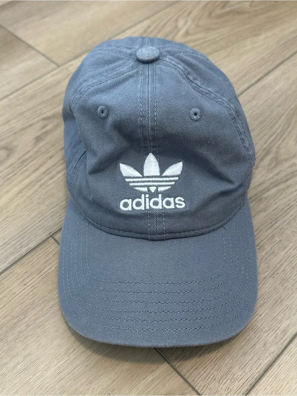 adidas Trefoil Dad Cap in Charcoal Gray and White